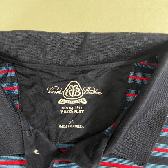 Brooks Brothers Country Club Polo Shirt XL Performance Golf Resort Multi Stripe - Picture 2 of 13
